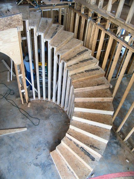 Custom curved staircase new construction in SMith Mountain Lake, Virginia