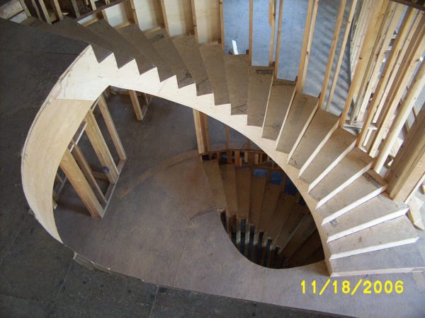 custom curved staircase new construction roanoke virginia