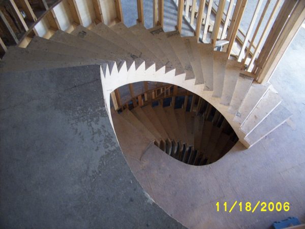 custom curved staircase new construction roanoke virginia