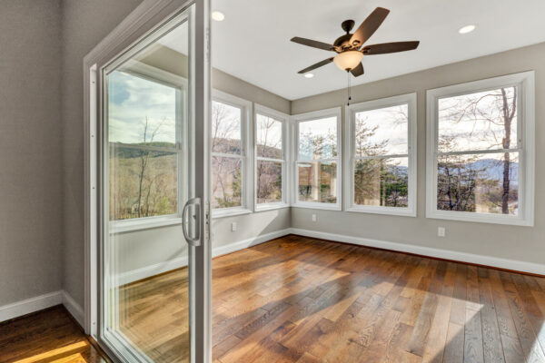 Sunroom, Hardwood floors, windows, ductless mini-split, recessed sliding glass door, veteran, SAH, Roanoke, VA