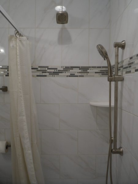 custom tile curbless shower aging in place bathroom in salem virginia
