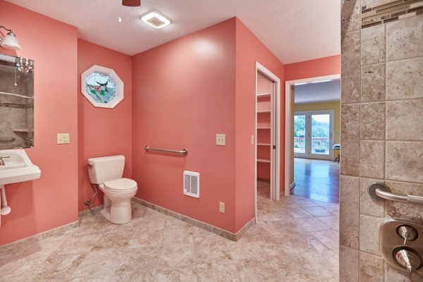 SAH veteran custom tile curbless shower grab bars wheelchair accessible bathroom floyd virginia