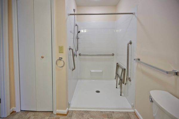 wheelchair accessible curbless shower SAH veteran custom addition Lynchburg virginia