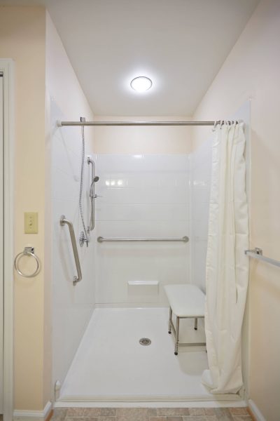 wheelchair accessible curbless shower SAH veteran custom addition Lynchburg virginia